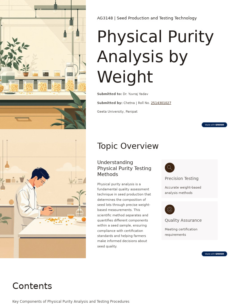 Seed Purity Testing Methods Explained | PDF | Sampling (Statistics) | Seed
