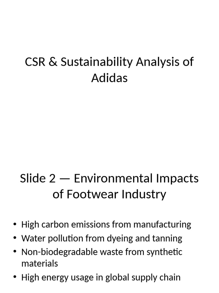 Adidas CSR & Sustainability Overview | PDF
