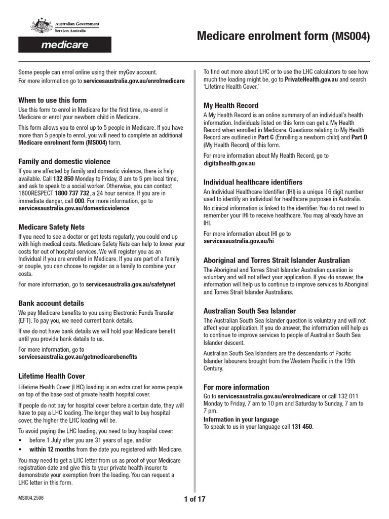 Medicare Enrolment Form Guide | PDF | Travel Visa | Passport