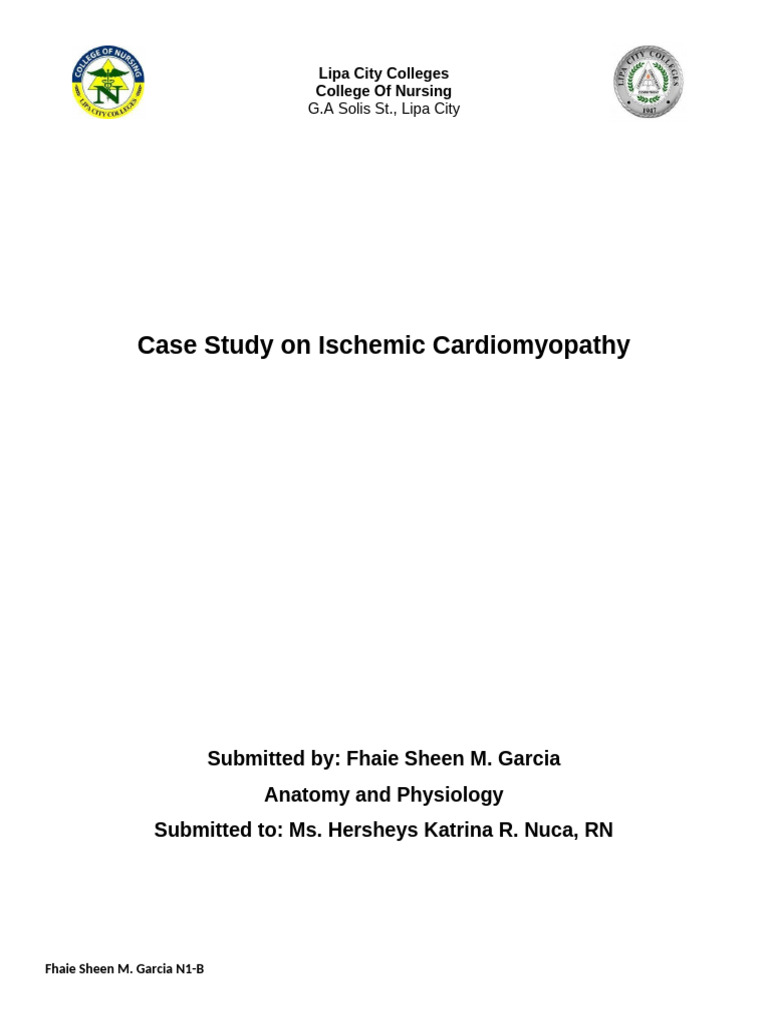 Ischemic Cardiomyopathy Case Study | PDF | Heart | Ischemia