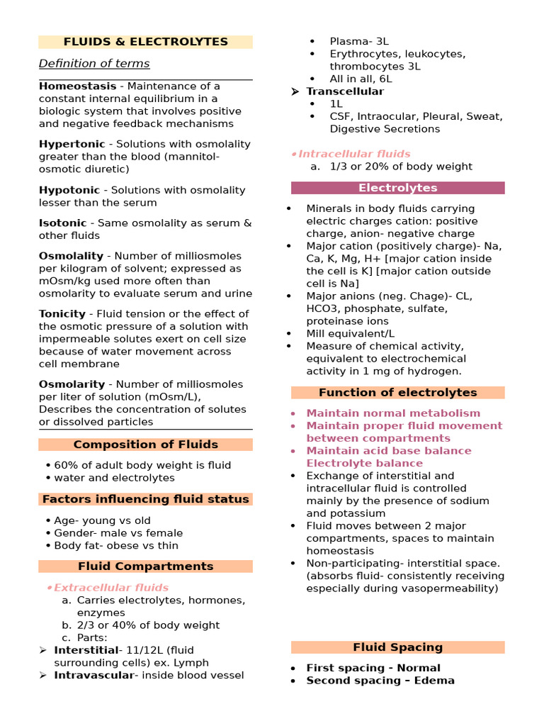 Understanding Fluids and Electrolytes | PDF | Kidney | Dehydration