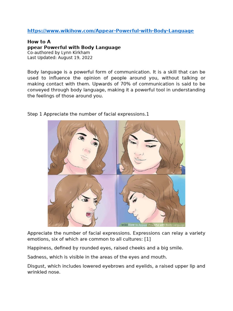 Body Language Referensi 2024 | PDF | Body Language | Facial Expression
