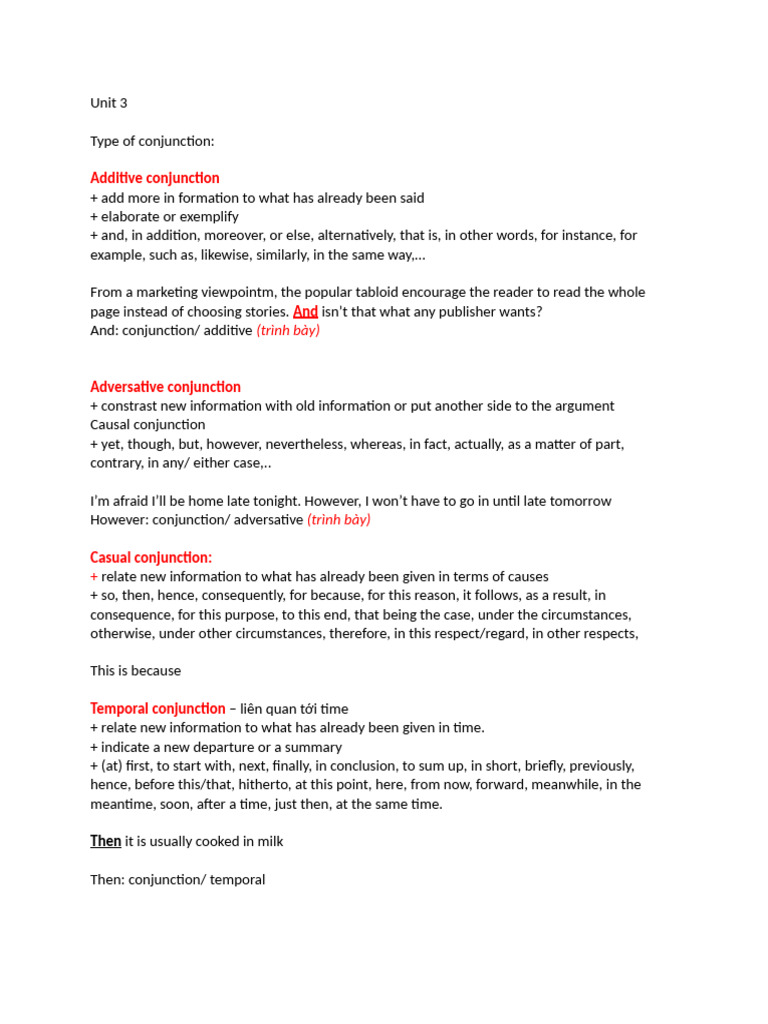 Types of Conjunctions Explained | PDF
