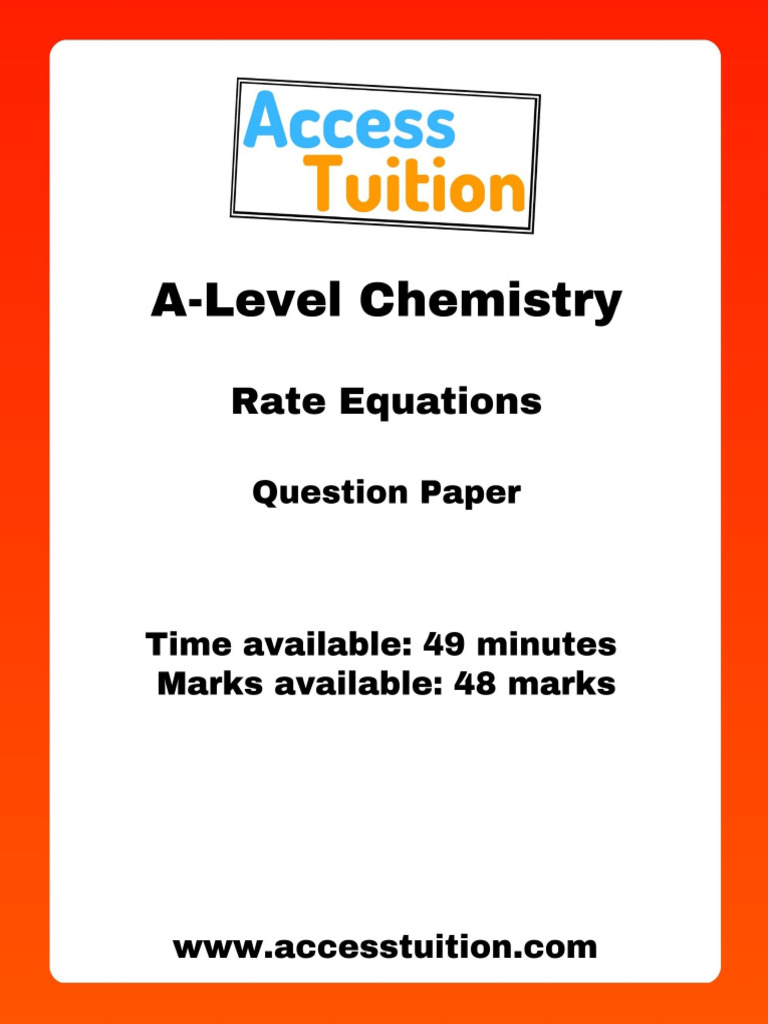 Rate Equation QP | PDF | Reaction Rate | Reaction Rate Constant