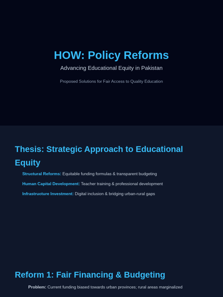 Educational Equity Reforms in Pakistan | PDF | Governance | Education ...