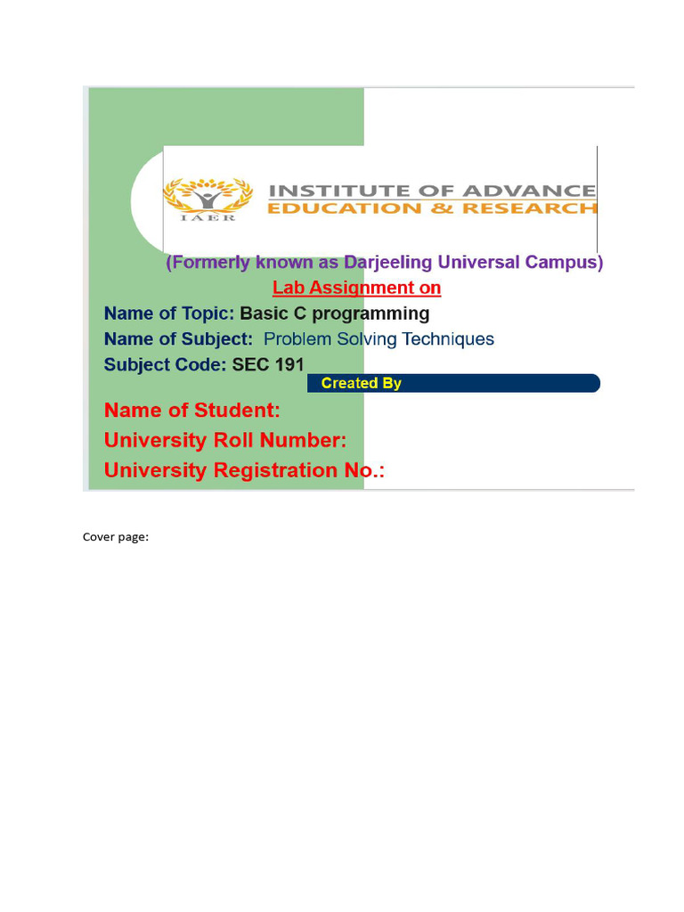 LAB Assignment Format 20251111093637898 | PDF
