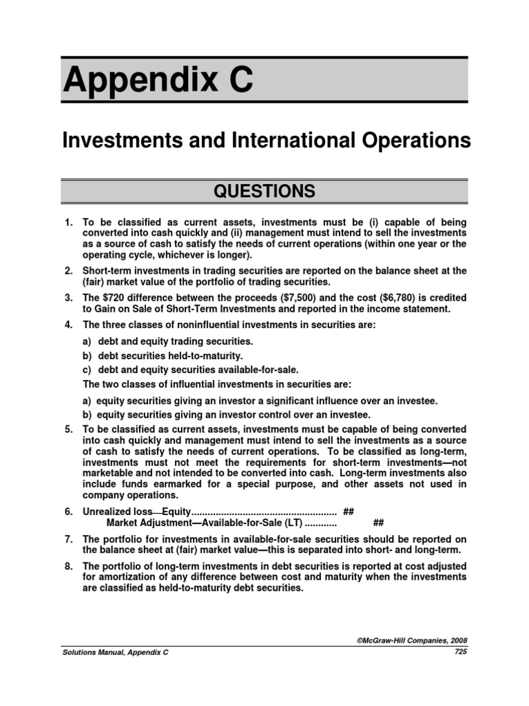 Appendix C | Securities (Finance) | Investing