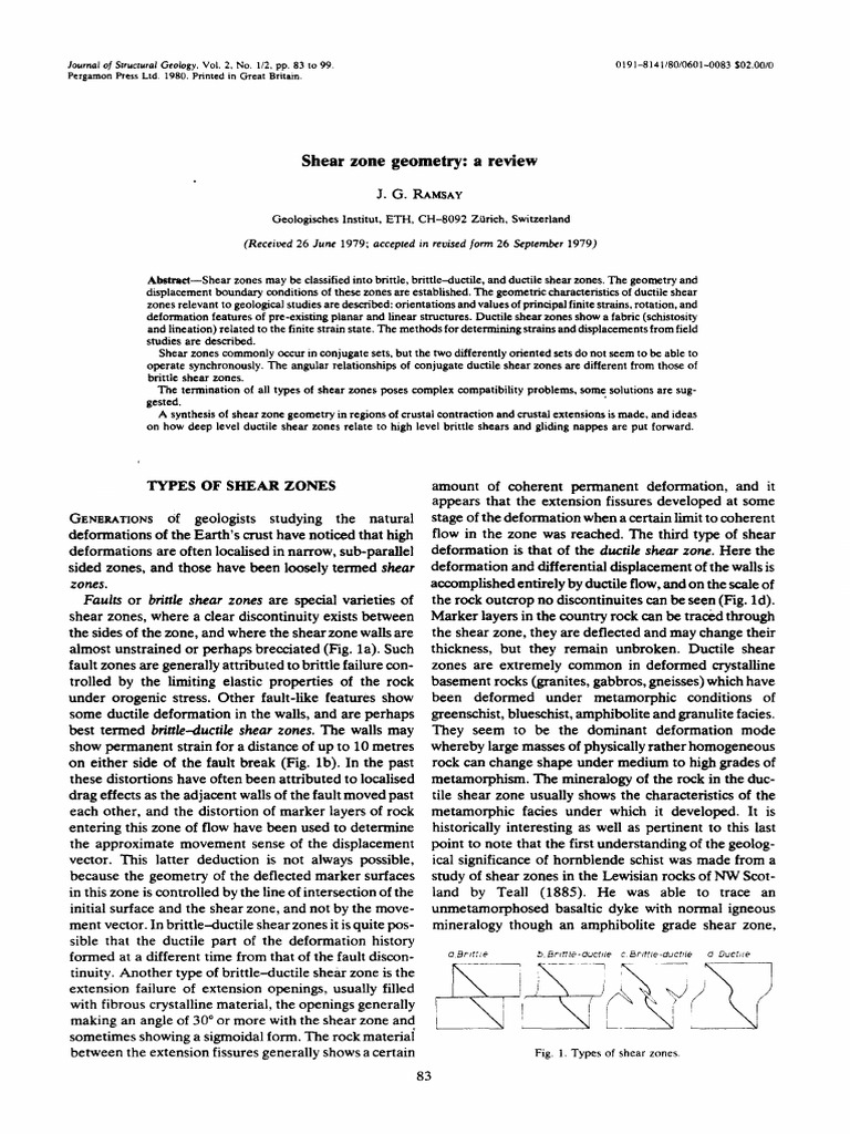 Shear Zone Geometry Review | PDF | Geology | Petrology