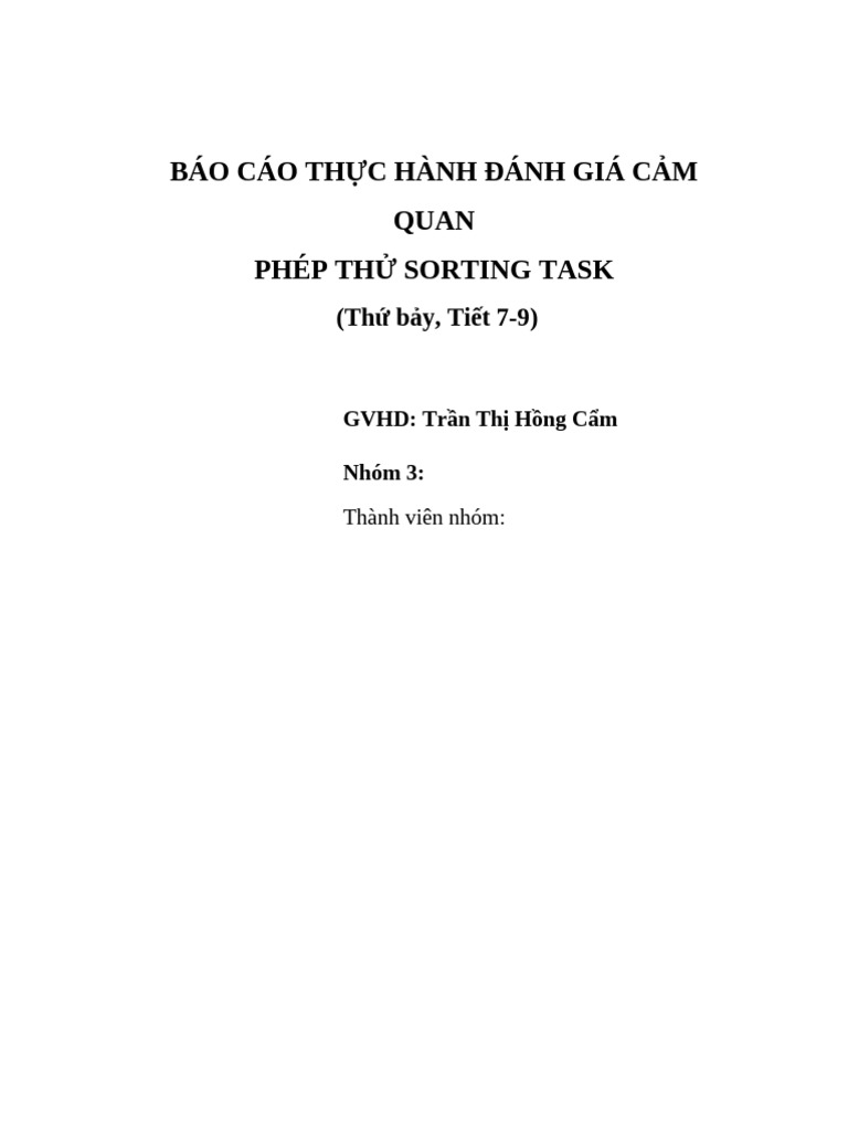 Sorting Task | PDF