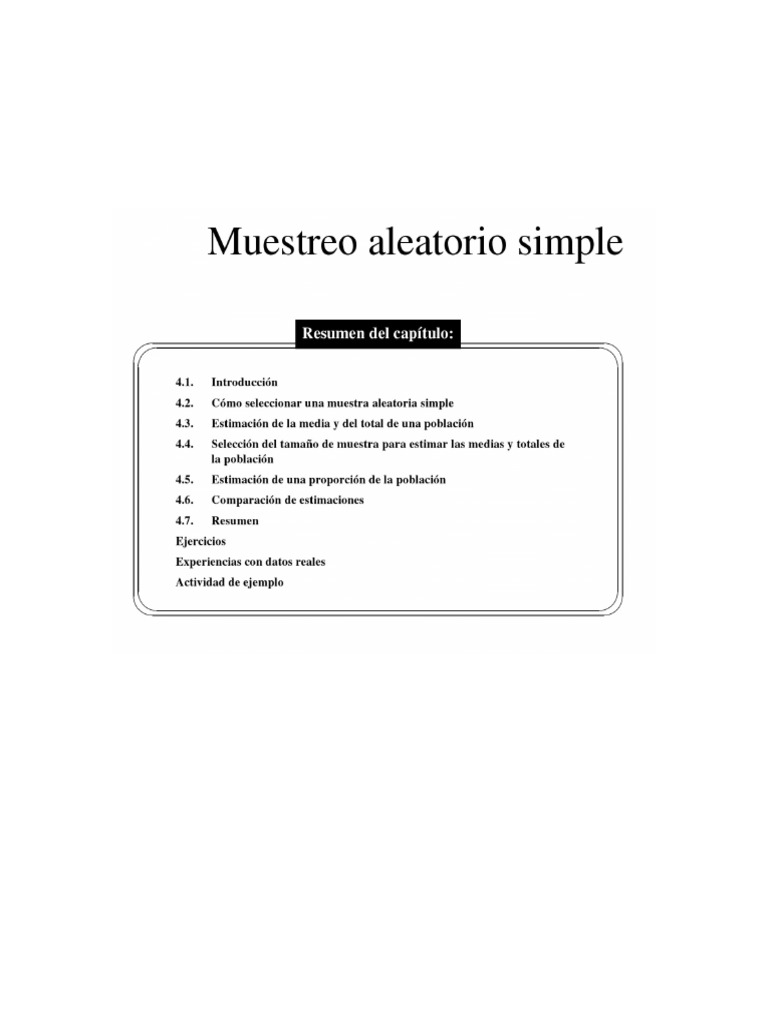 Muestreo Aleatorio Simple-4 | PDF