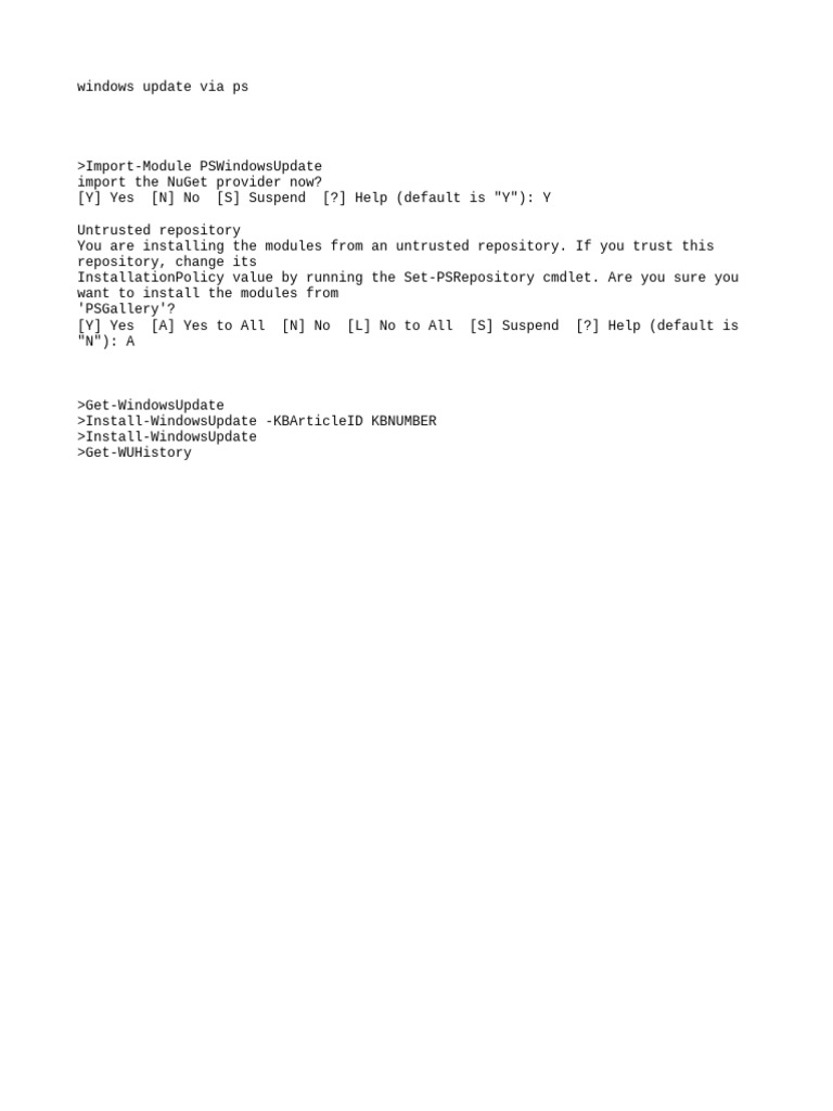 Windows Update Management via PowerShell | PDF