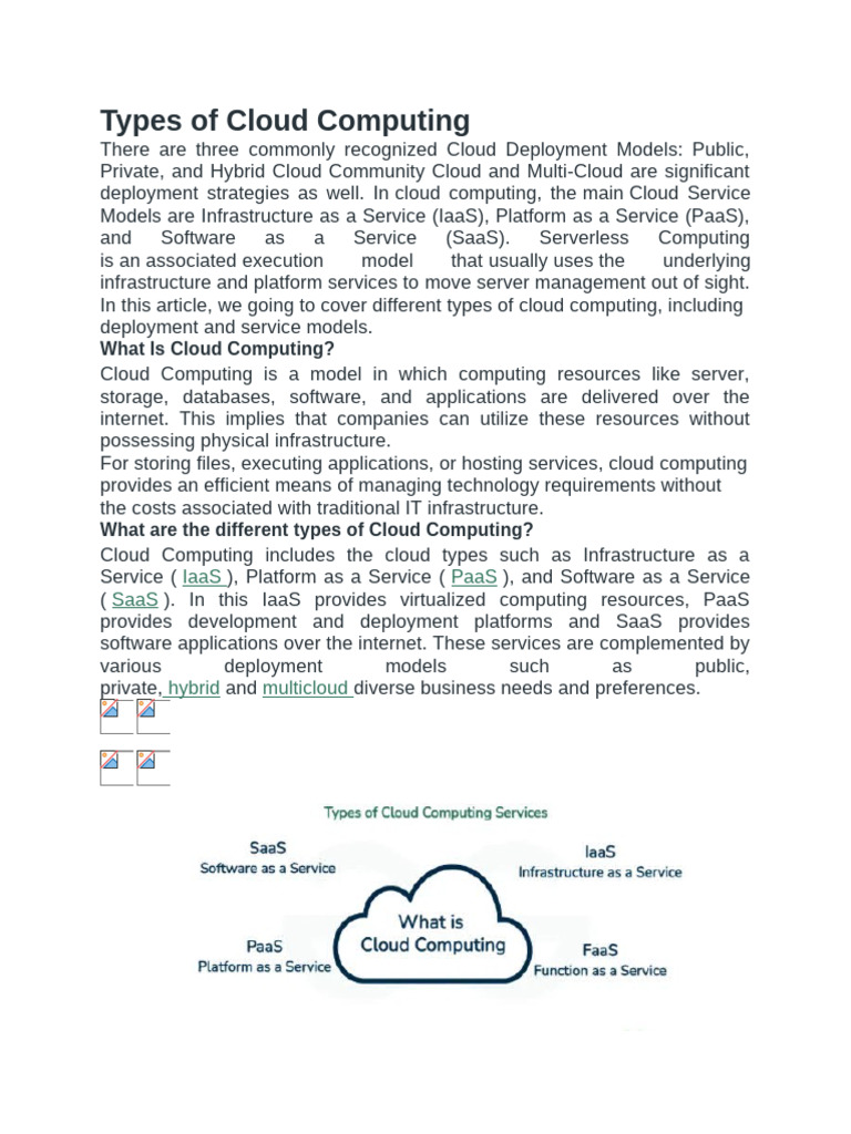 Types of Cloud Computing | PDF | Cloud Computing | Software As A Service