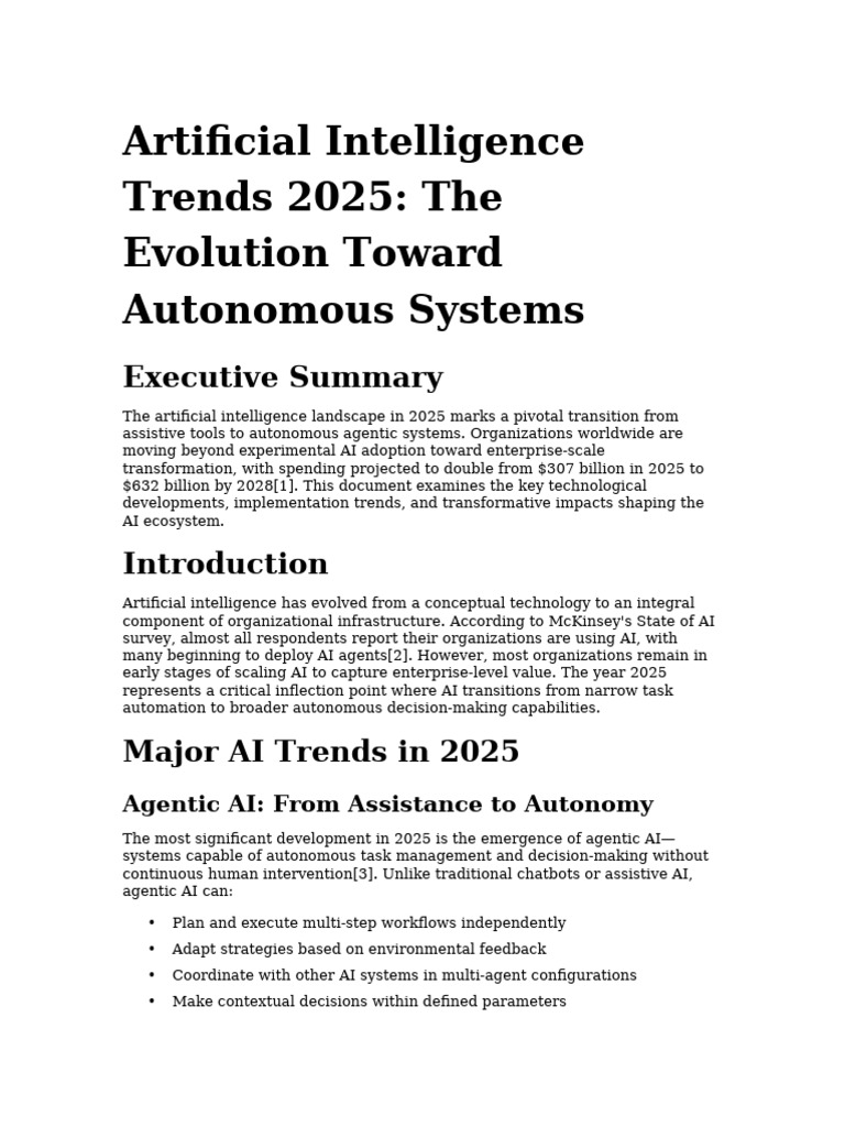 AI Trends 2025: Shift to Autonomy | PDF | Artificial Intelligence ...