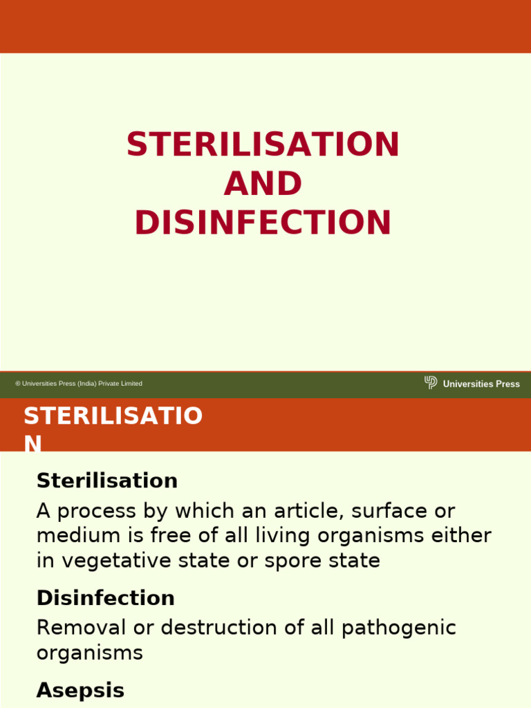 Sterilisation and Disinfection Methods | PDF | Sterilization ...