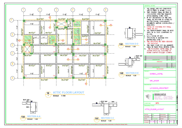 Attic Floor Layout Plan and Sections | PDF