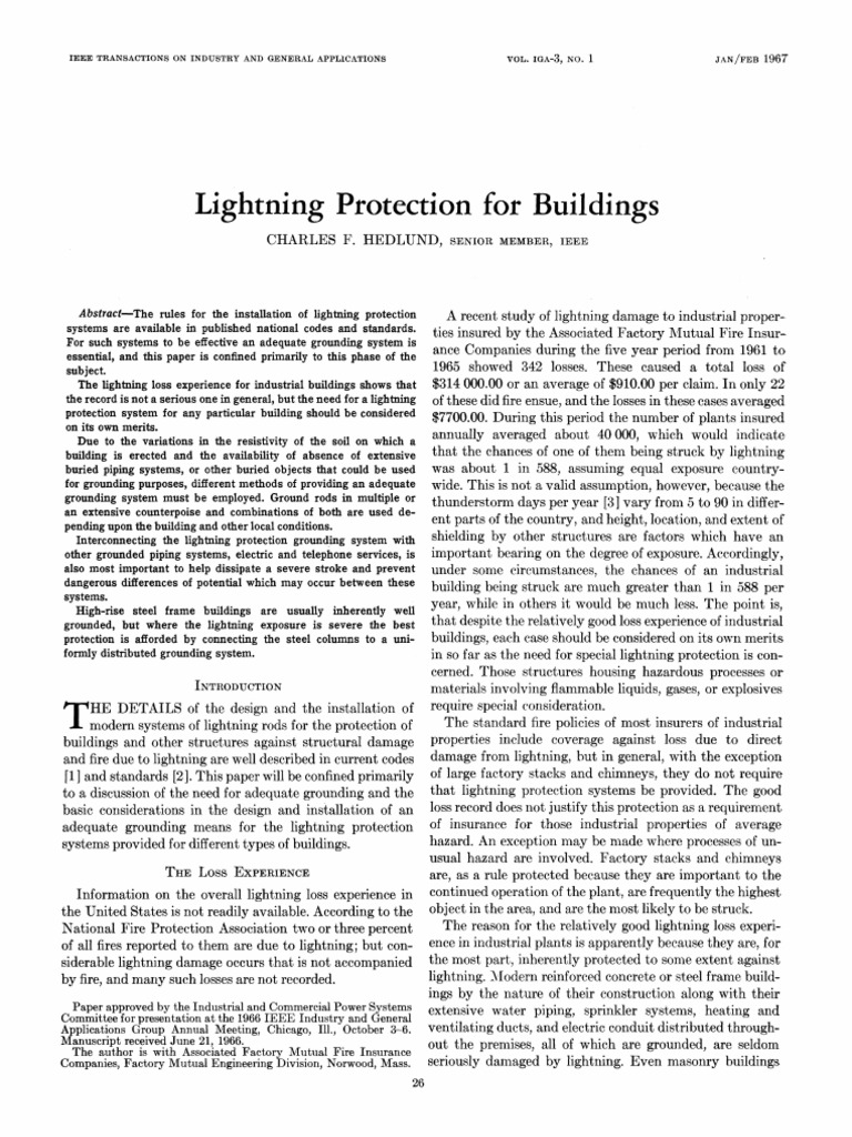 Lightning Protection Systems for Buildings | PDF | Electrical ...