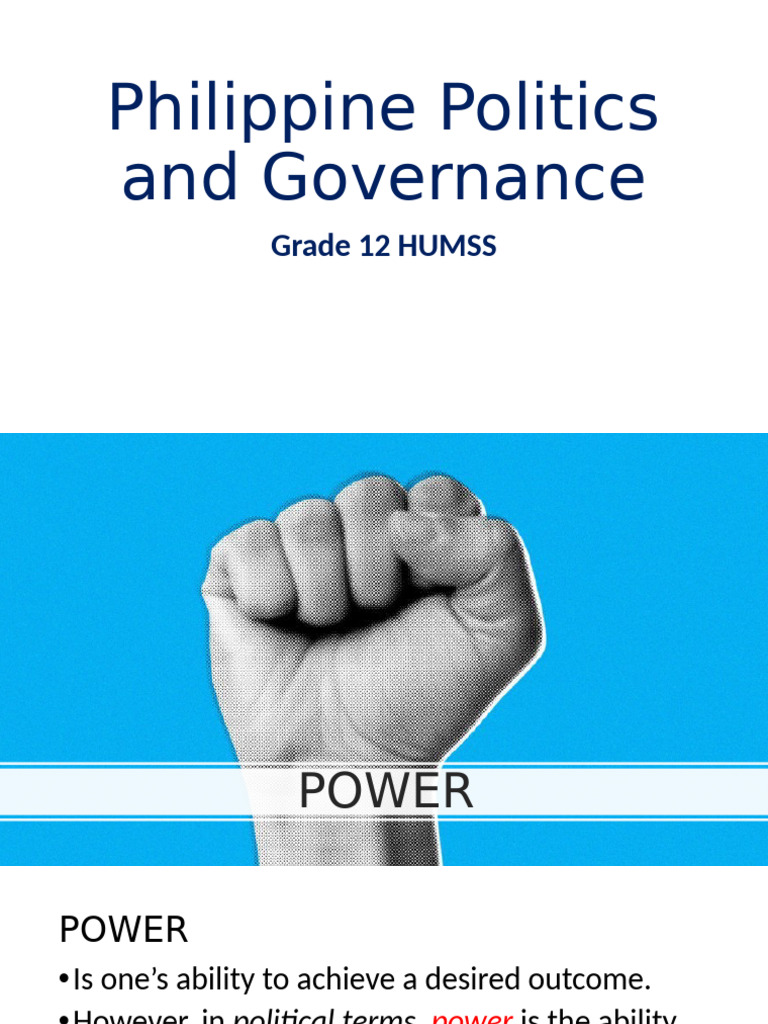PHILIPPINE POLITICS AND GOVERNMENT PPG Power | PDF | Power (Social And ...