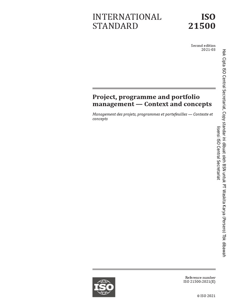 ISO 21500: Project Management Standards | PDF | International ...