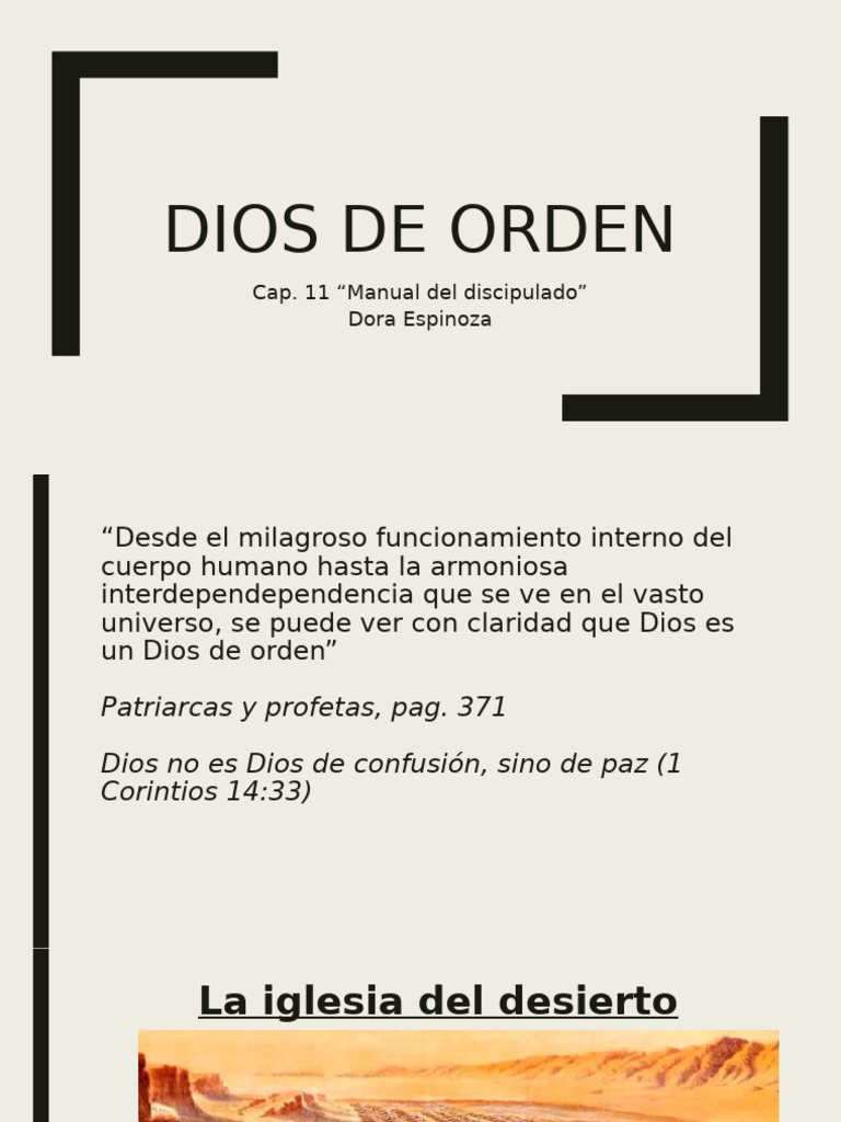 Dios de Orden en el Discipulado Cristiano | PDF