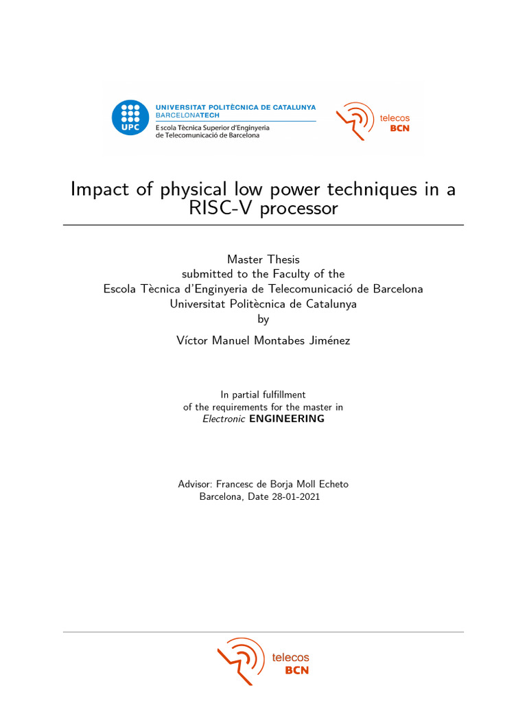 Low Power Techniques in RISC-V Design | PDF | Cpu Cache | Hardware ...