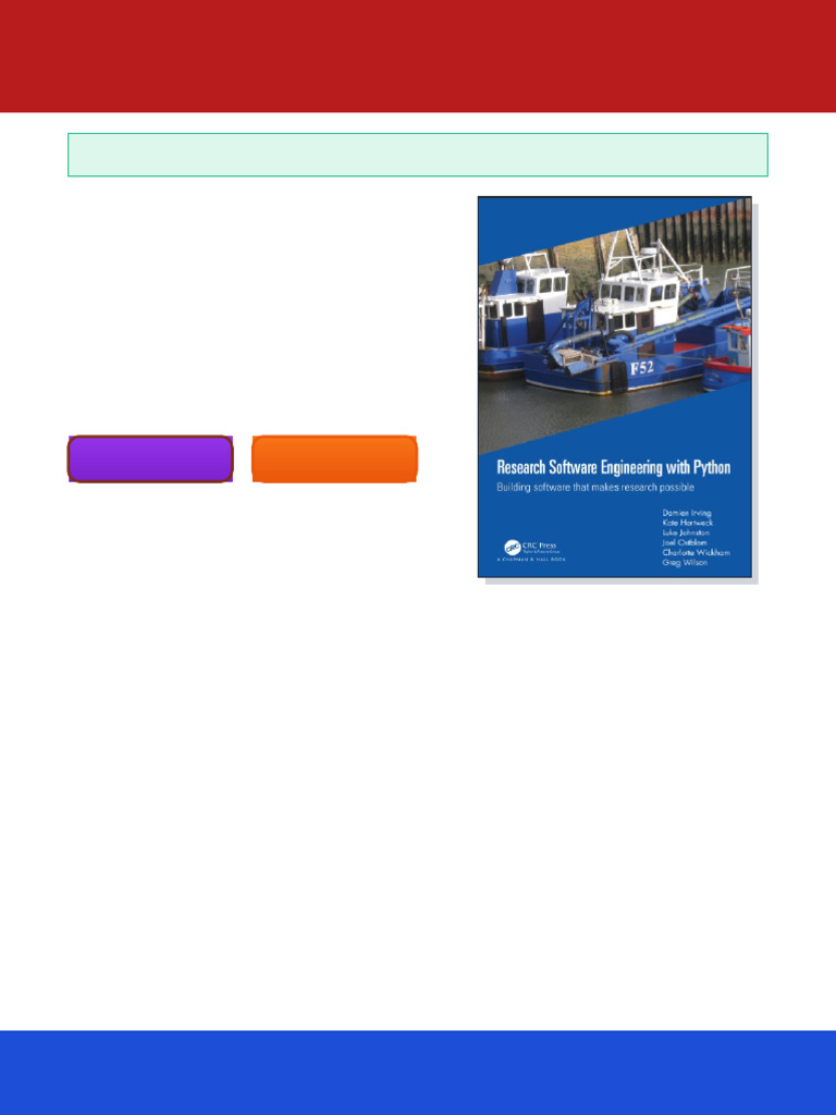 Research Software Engineering with Python: Building software that makes ...