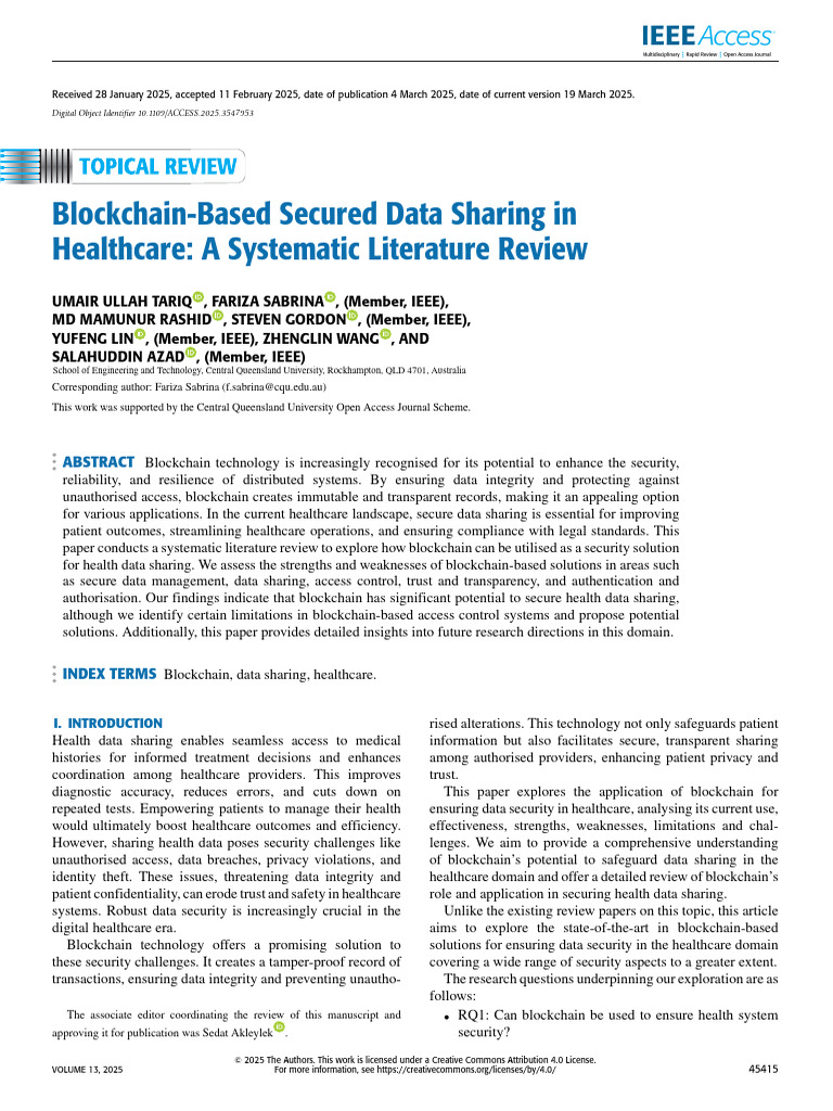 Blockchain for Secure Healthcare Data Sharing | PDF | Computer Security ...