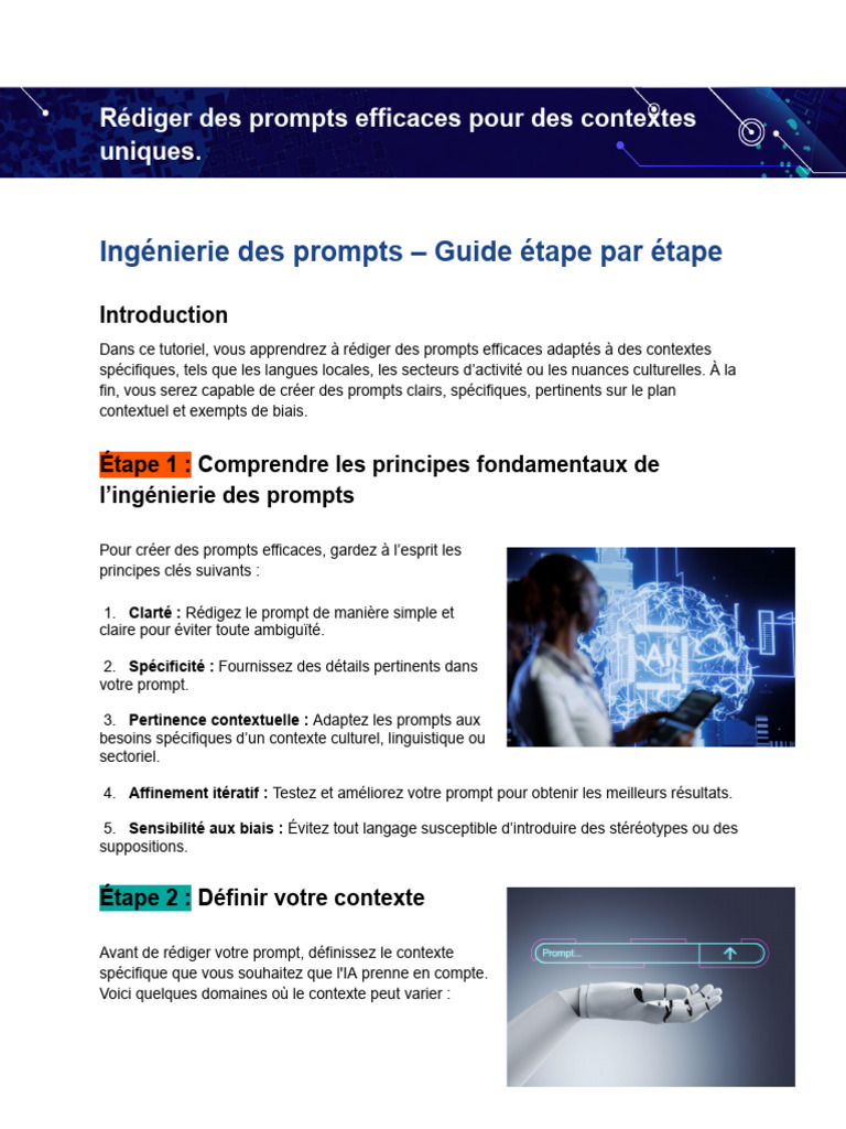 Rédiger des prompts contextuels efficaces | PDF | Intelligence ...