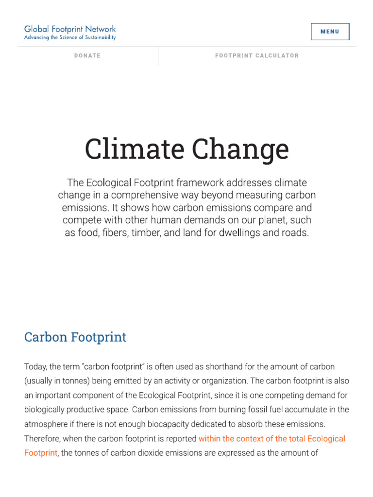 Climate Change & Carbon Footprint | PDF