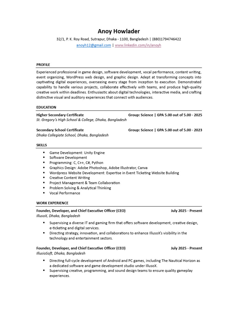 Game Design & Development Expert Profile | PDF | Design | Computing