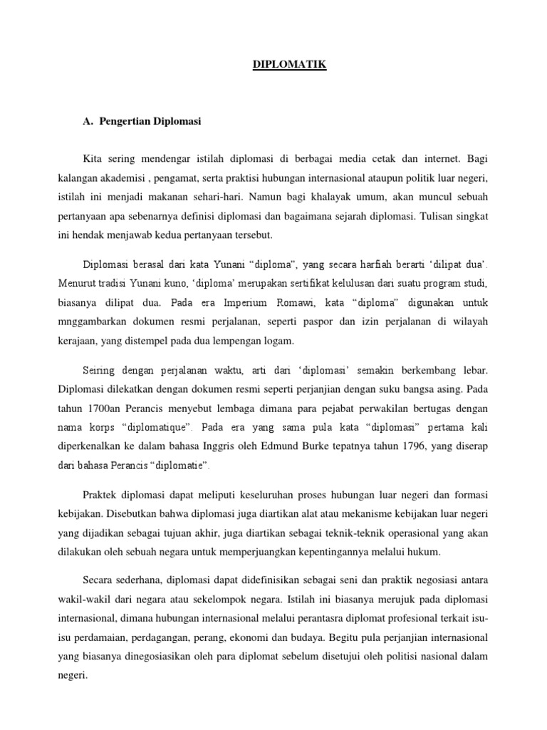 Hukum Diplomatik Dan Hubungan Internasional