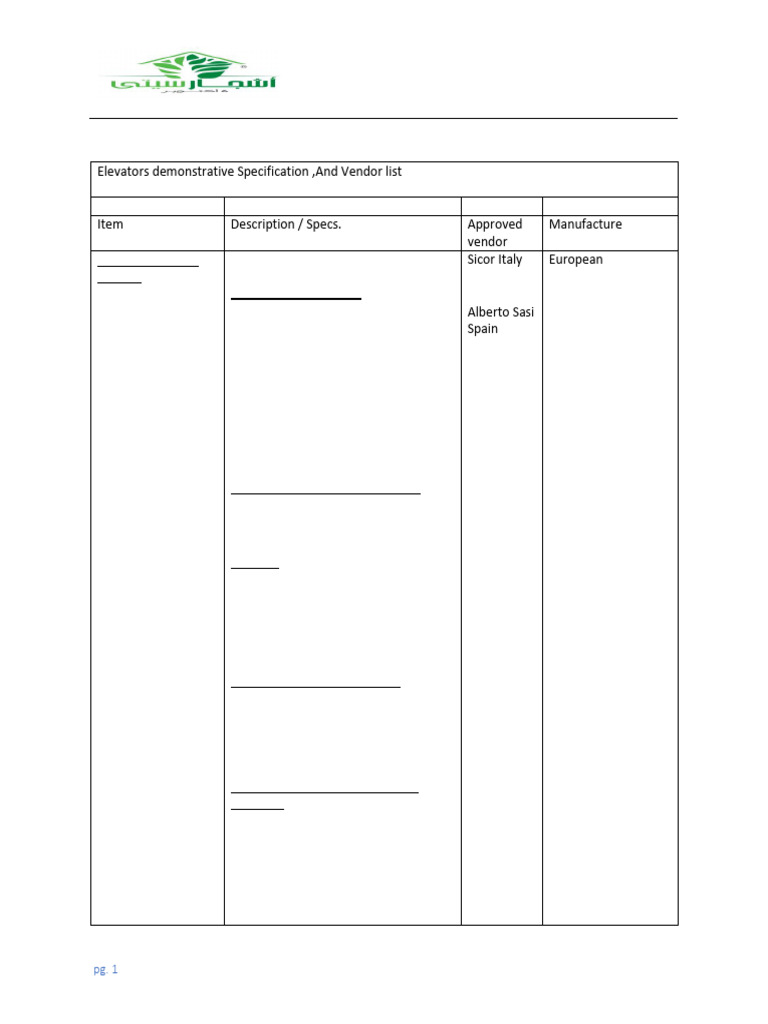 Ashgar City Lift Specifications Guide | PDF | Elevator | Door