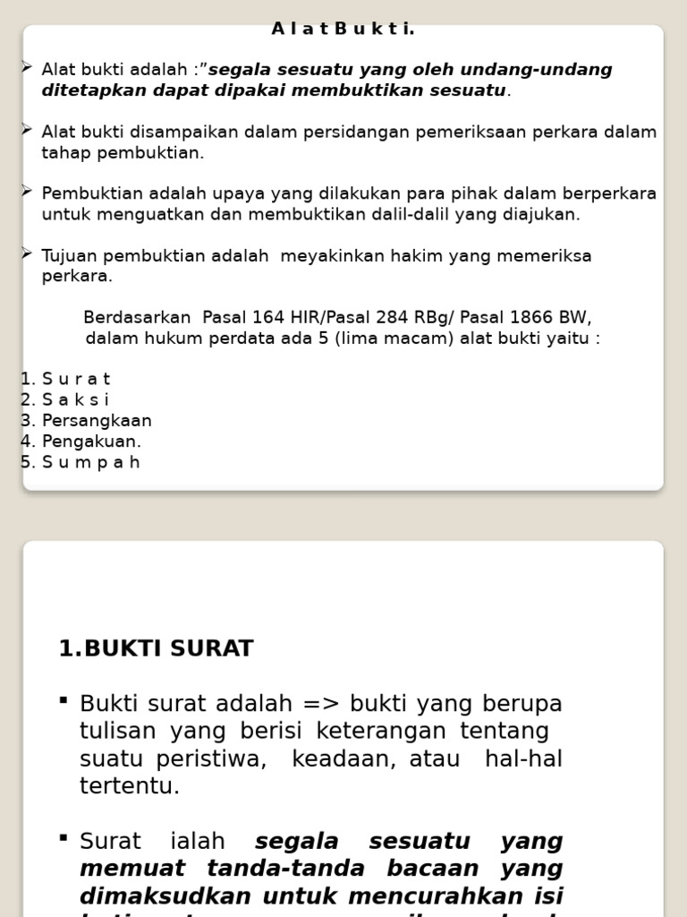 Alat Bukti Dan Keuatan Pembuktiannya | PDF