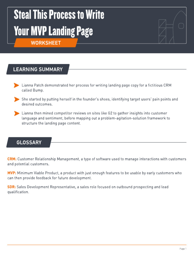 Steal This Process To Write Your MVP Landing Page | PDF | Customer ...