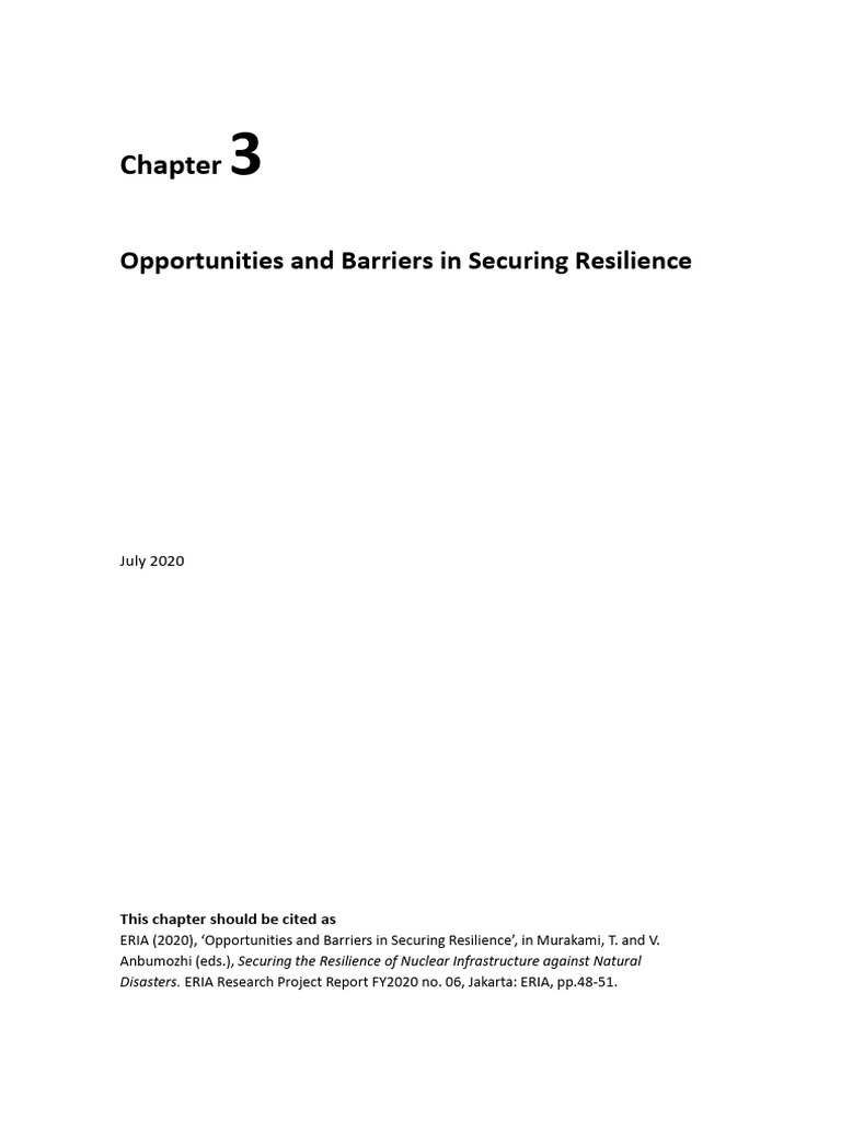 08 Chapter 3 Opportunities and Barriers in Securing Resilience | PDF ...