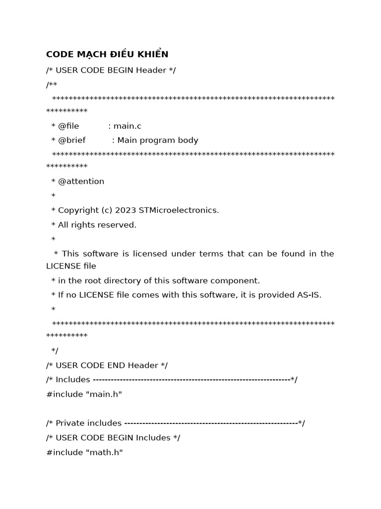 Code Mạch Điều Khiển | PDF | Computing | Software Engineering