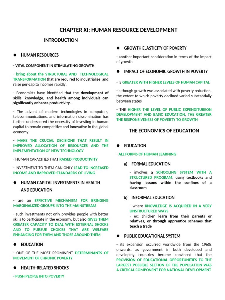 Human Capital Investment for Growth | PDF | Poverty & Homelessness ...