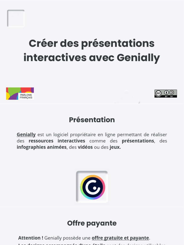 Créer Des Présentations Interactives Avec Genially | PDF | Vidéo ...