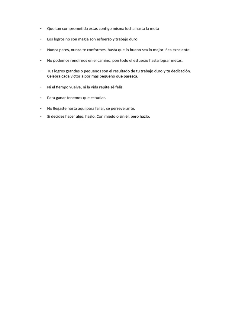 Compromiso y Esfuerzo para Lograr Metas | PDF