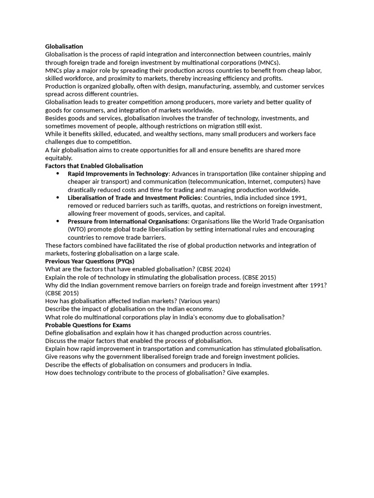 Globalisation | PDF | Globalization | International Trade