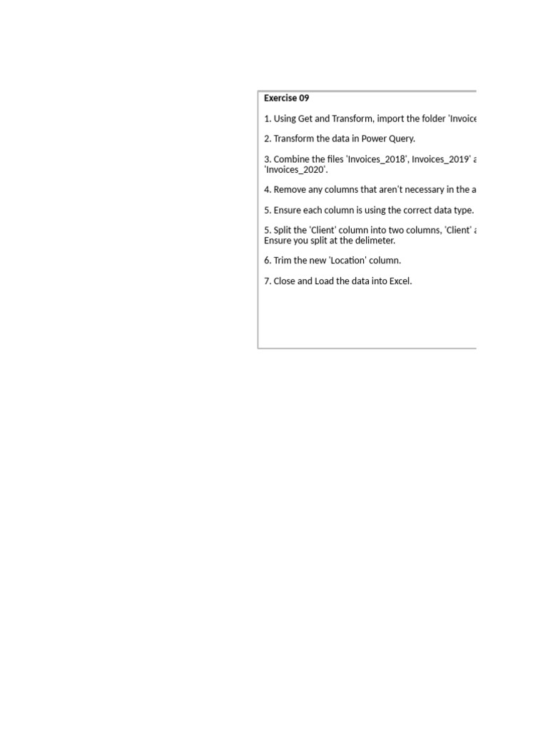 Power Query Invoice Data Transformation | PDF