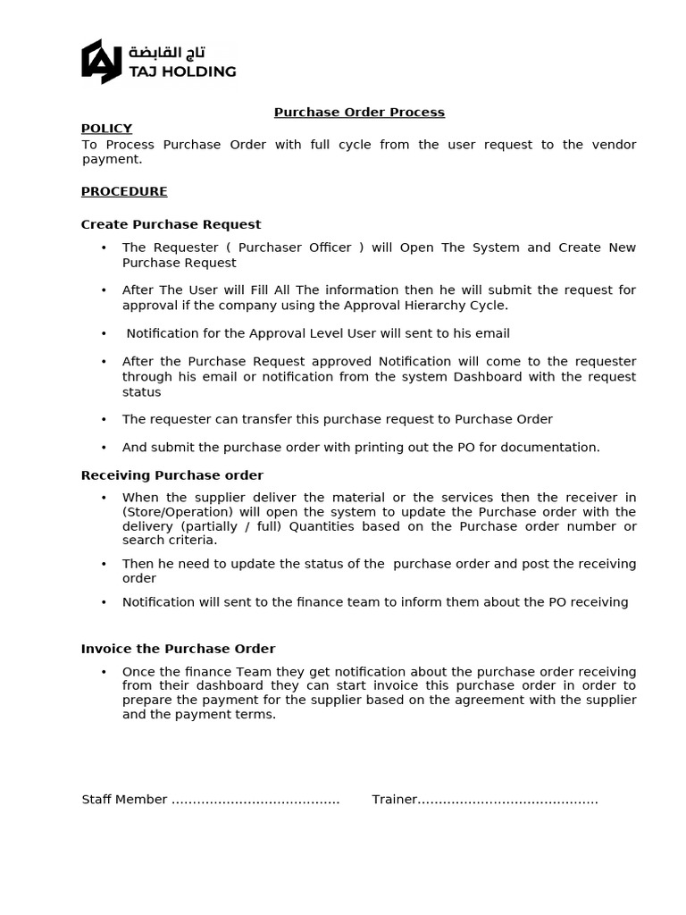 Purchase Order Processing Guide | PDF