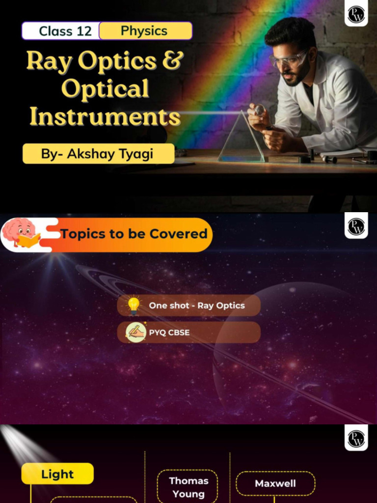 Ray Optics and Optical Instruments - Class Notes | PDF