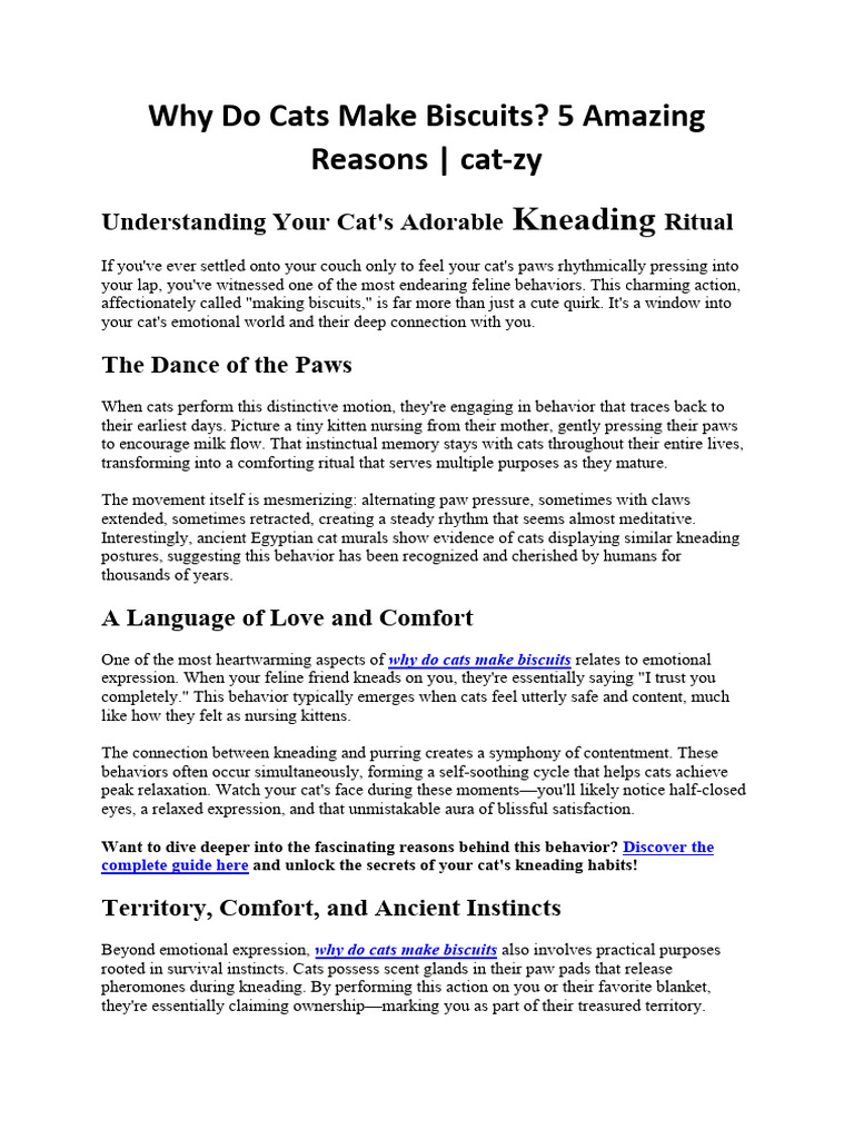 Why Do Cats Make Biscuits - 5 Amazing Reasons - Cat-Zy | PDF | Cats ...