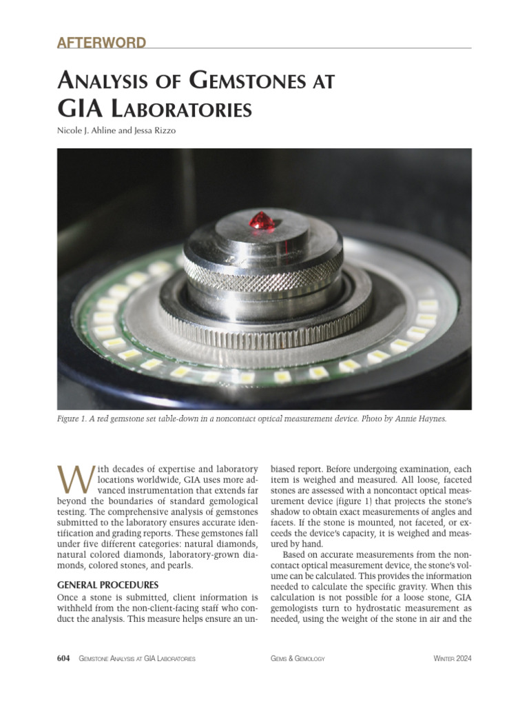 GIA Gemstone Analysis Techniques | PDF | Gemstone | Diamond