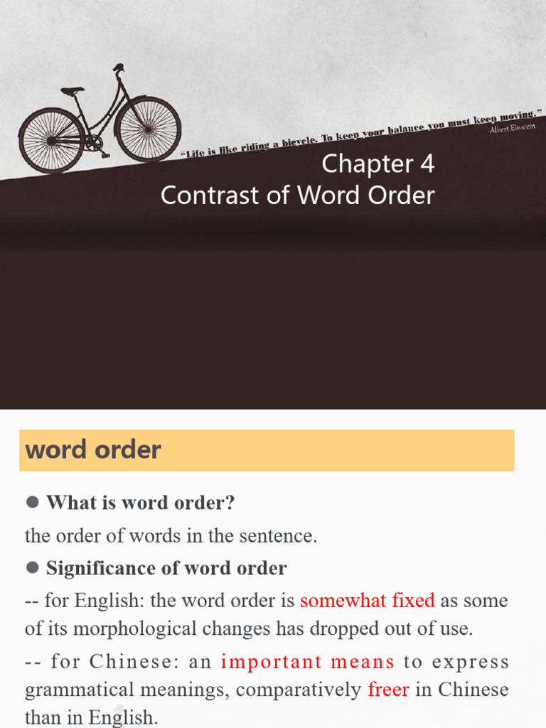 Chapter 4 Contrast of Word Order - Cai | PDF