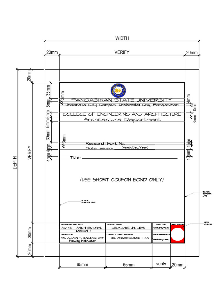Standard Cover Page For RSW | PDF