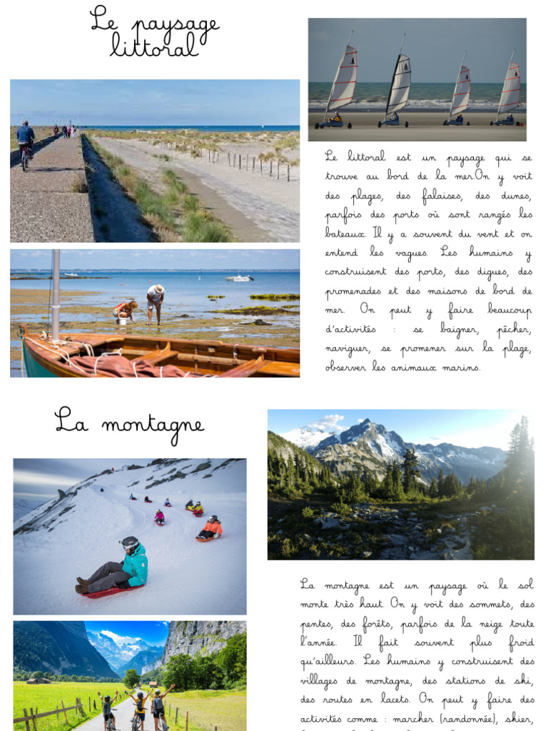 Découverte des différents paysages naturels | PDF | Montagnes | Dune
