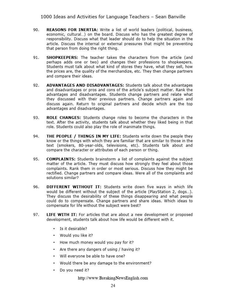 Language Teaching Activities Guide | PDF
