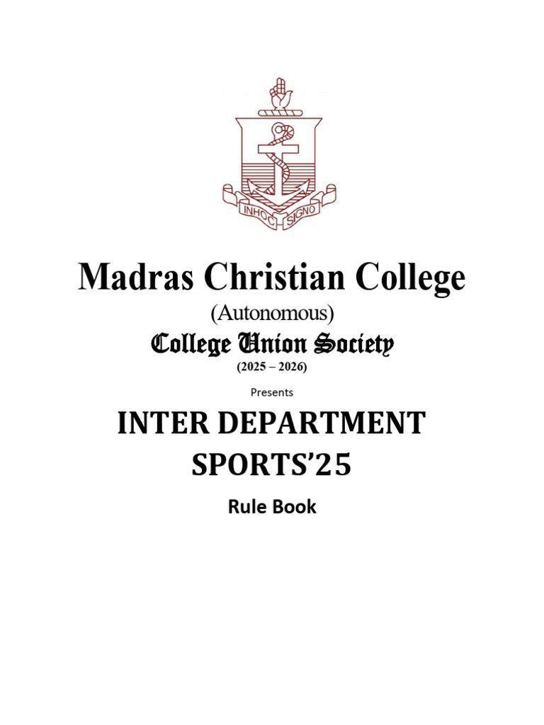 MCC Inter Department Sports'25 Rules | PDF | Sports | Team Sports