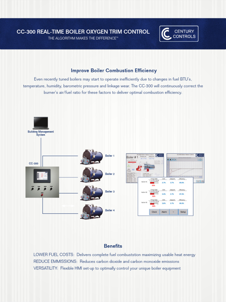Optimize Boiler Efficiency with CC-300 | PDF | Combustion | Boiler